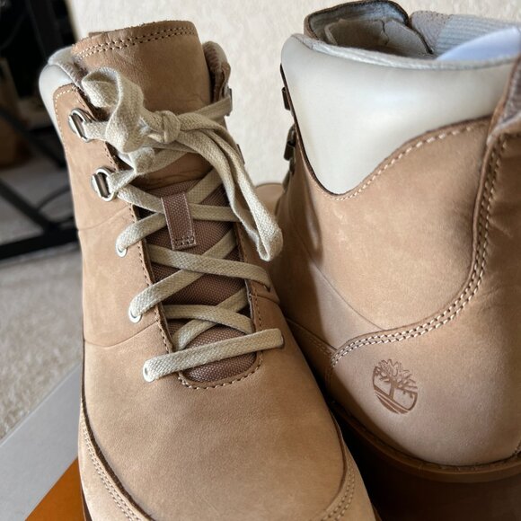 Timberland Ellendale Women's 9.5M Lace-Up Boots Light Beige Nubuck - Picture 15 of 16